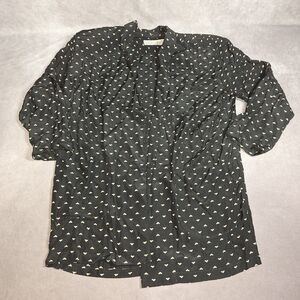 Norma Kamali Medium Open Front Cardigan Womens Black White Heart Shoulder Pads